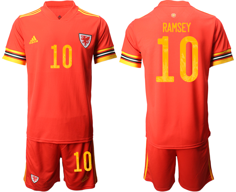 Men 2021 European Cup Welsh home red #10 Soccer Jersey->customized soccer jersey->Custom Jersey